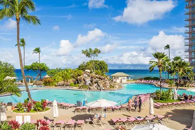 Image de Kaanapali Beach Club Oceanfront Resort, belle, retraite au bord de l'océan tropical