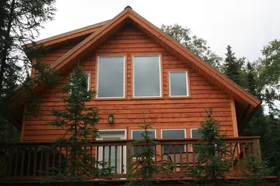 Image de Grande cabane, grande pêche au saumon et à la truite, refuge Borders