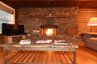 Image de Cabane en rondins, Cheminée à bois, bain à remous, piscine, animaux acceptés, Asheville, Nc