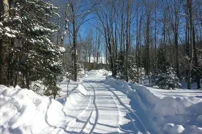 Image de Authenic Amish a construit la cabane en bois rond sur 3. 300 acres Gile Flowage. Toutes les commodités modernes