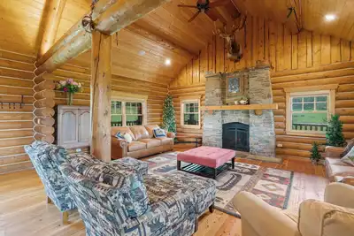 Image de Belle cabane en rondins du lac Henrys