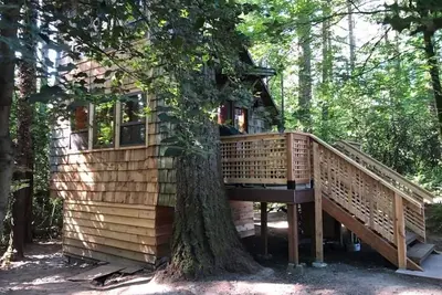 Image de Cabane forestière minuscule privée près de Portland et des établissements vinicoles locaux.