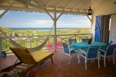 Sainte Anne: villa créole vue mer imprenable sur ilets Cap-Chevalier