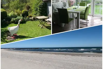 Image de 85 m² superbement équipés, y compris WiGarten et le bruit de la mer! Propre maison de vélo!