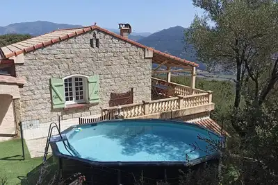 Image de Maison de caractère dans le maquis, vue panoramique mer montagne avec piscine.
