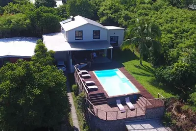 Image de Villa avec piscine chauffée, vue panoramique sur l'océan, à 400 m du lagon