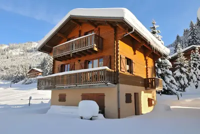 Véritable chalet en bois avec terrasse à 2 pas des pistes et activités estivales