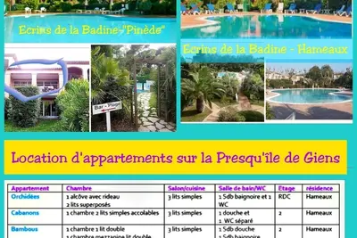 Image de T2 \"Orchidées\" 5 pers \"Ecrins de la Badine\" piscine plage à pieds