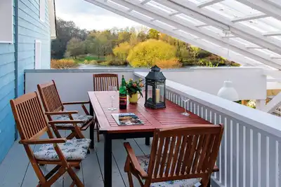Image de Le temps sur la rivière, romantique, cheminée, sauna, grande terrasse, victoire d'escalade