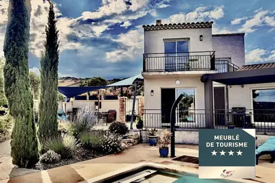 Image de Gîte de luxe moderne avec panoramas de la vallée de la Cèze - 16m piscine