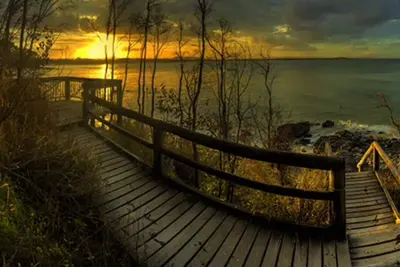 Image de Luxe, vue meilleure position au premier rang, promenade, plage Little Cove Noosa Heads.