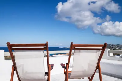 Villa Anemos Ii - Villa avec vue sur la mer et le coucher du soleil, à 300m de la plage de Parasporos.