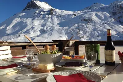 Tignes Le Lac Appartement de charme, 5 pers, Pied Pistes, Terrasse Sud, Vue Lac