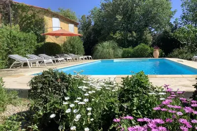 Image de Grimaud bord de mer, Golfe de St Topez, villa 8 personnes, piscine chauffée