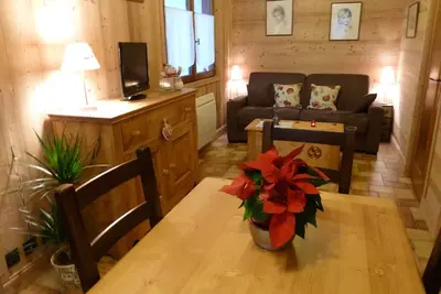 Image de Studio intérieur bois vue sur le Mont Blanc
