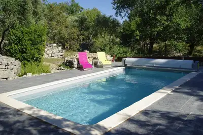 Image de superbe grande villa avec piscine privée, jardin original.