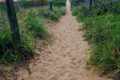Image de Large Beautiful Beachy Pet friendly hébergement, salle de jeux avec salle de bains.