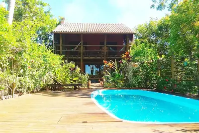 Image de Maison 4 arbres de noix de coco avec piscine à Itacaré sur la rivière Beira