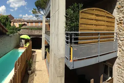 Image de La cascade, gîte 100 m2, centre village, dans maison rénovée comprenant 4 gîtes