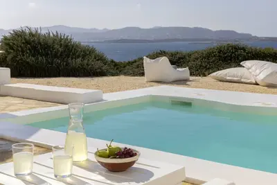 Image de Thea Villas 2, vue panoramique à couper le souffle sur la mer et le coucher du soleil, piscine privée