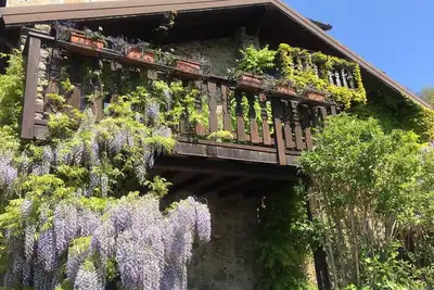 Image de villa individuelle romantique avec vue sur le lac, avec terrasse et belle terrasse