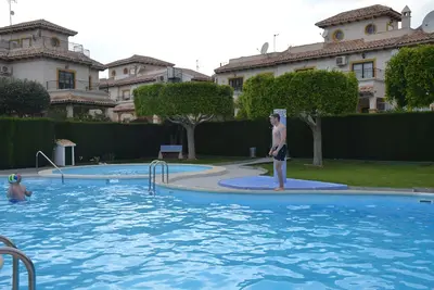 Image de Piscine, maison mitoyenne, vue mer, Orihuela Costa, 6 personnes, Air-Con, WiFi,