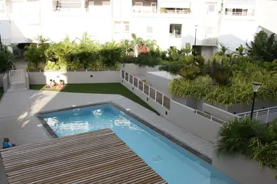 Image de Appartement T2 avec piscine Hermitage à 150 m du lagon.