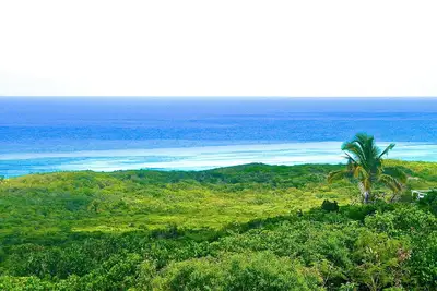 Image de Escalier vers une vue paradisiaque, panorama élevé de l'île
