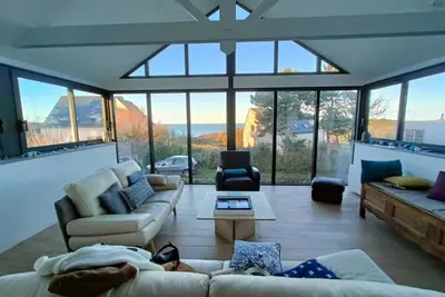 Image de Bretagne, à côté du cap fréhel, maison 12 personnes, vue mer, 350 mètres plage.