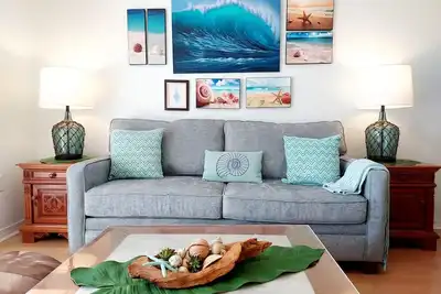Image de Caribbean Blue 1 Bdr condo Ă quelques pas de la plage. Conviviale et familiale. Vue de la piscine