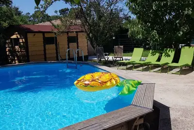 Image de Villa170 m², 0 vis à vis, land 800 m² fenced swimming pool, 8 mn walk : beach