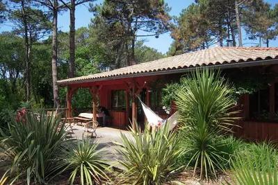 Image de Villa en bois dans les pins sans vis à vis proche océan - piscine