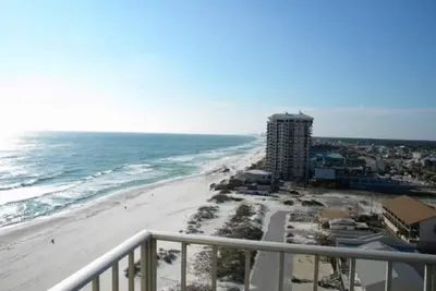 Image de Belle vue sur l'océan et le coucher du soleil depuis le balcon - Panama City Beach, Fl