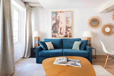 Image de Marais designer 1br, proche de tout, jusqu'à 4 invités