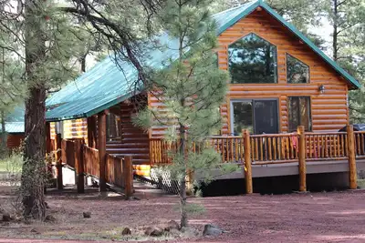 Image de Lamar Cabin. Famille et animaux acceptés! À quelques pas des fabuleux lacs Greer!