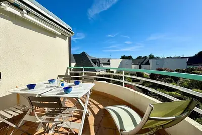 Appartement T2+Cabine à Carnac, Balcon Sud, Proche Plages, 4 Pers.