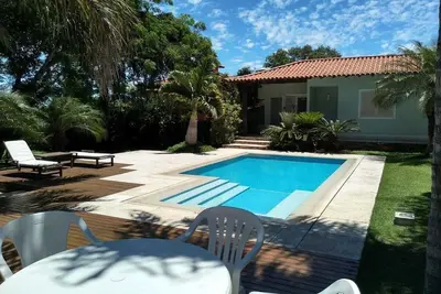 Image de Excellente maison de plage avec piscine, barbecue, four à pizza et sauna.
