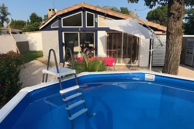 Image de Villa indép. F2 piscine privée, clim, Plage 500 m, Au Calme, 3 pers. Grau d'Agde