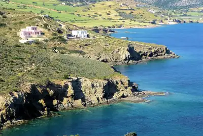 Image de Cyclades, seaside Villa bord de Mer. Beach at your feet. Direkt am Strand.