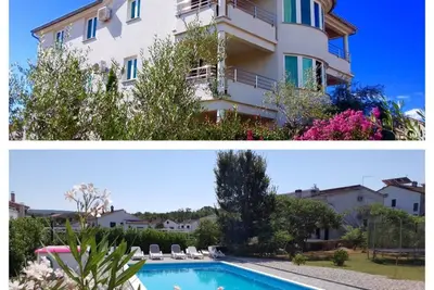 Image de Appartement 4 étoiles à Malinska 150 m de la plage avec piscine, lave-vaisselle, WiFi, air