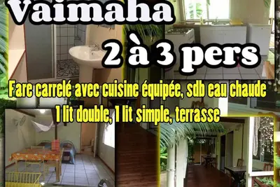 Image de Fare Maheata Vai Maha bungalow 2 personnes, cuisine privée salle de bain accès à la plage