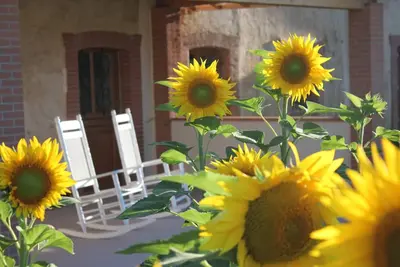 Image de En Rouger, Gîte Le Tournesol 3 ou4 chambres (climatisé, piscine chauffée, sauna)