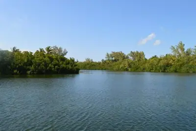 Image de Oasis tropicale luxuriante au bord de l'eau avec piscine chauffée, quai et WiFi
