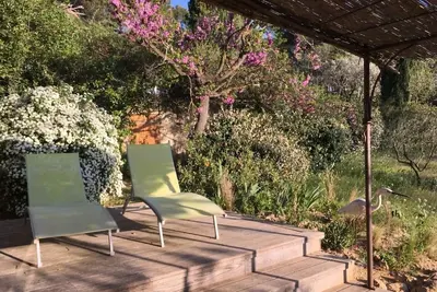 Bastide au calme dans une oliveraie avec piscine à débordement