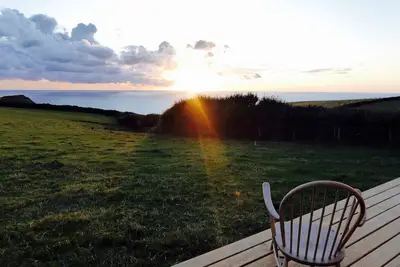 Image de Chalet de luxe pour deux personnes avec vue panoramique sur la côte nord des Cornouailles.