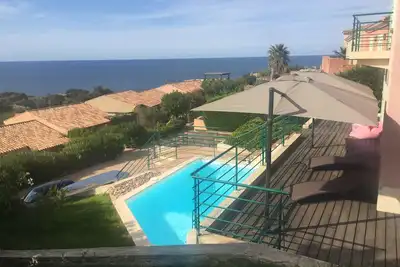 Maison T5 indépendante de charme avec piscine- vue mer - Les hauts de st florent