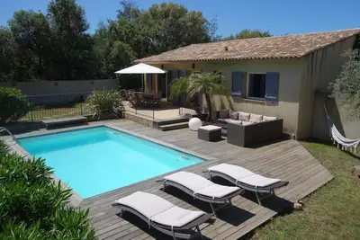 Image de Villa-Morticcione. 6 pers (8 max), Piscine, Porto Vecchio, 1km plage St Cyprien