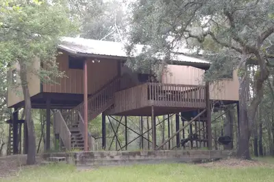 Image de Suwannee River Cabin - 24 acres de boisés privés - 500 pi au bord de l'eau-Quai-Animaux Vtt Ok