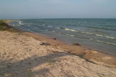 Image de Lac Michigan Sand Beach Front, propre, calme