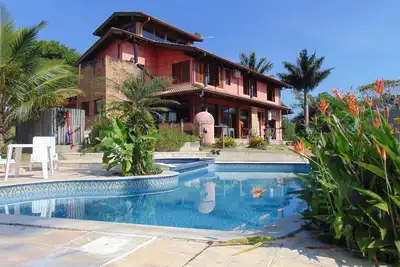 Image de Plage d'Ubatuba Tenório. Vue sur la mer Excellente famille Res avec piscine